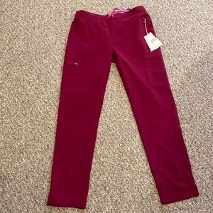 NWT Figs YOLA skinny pants regular. Size small. Dark magenta